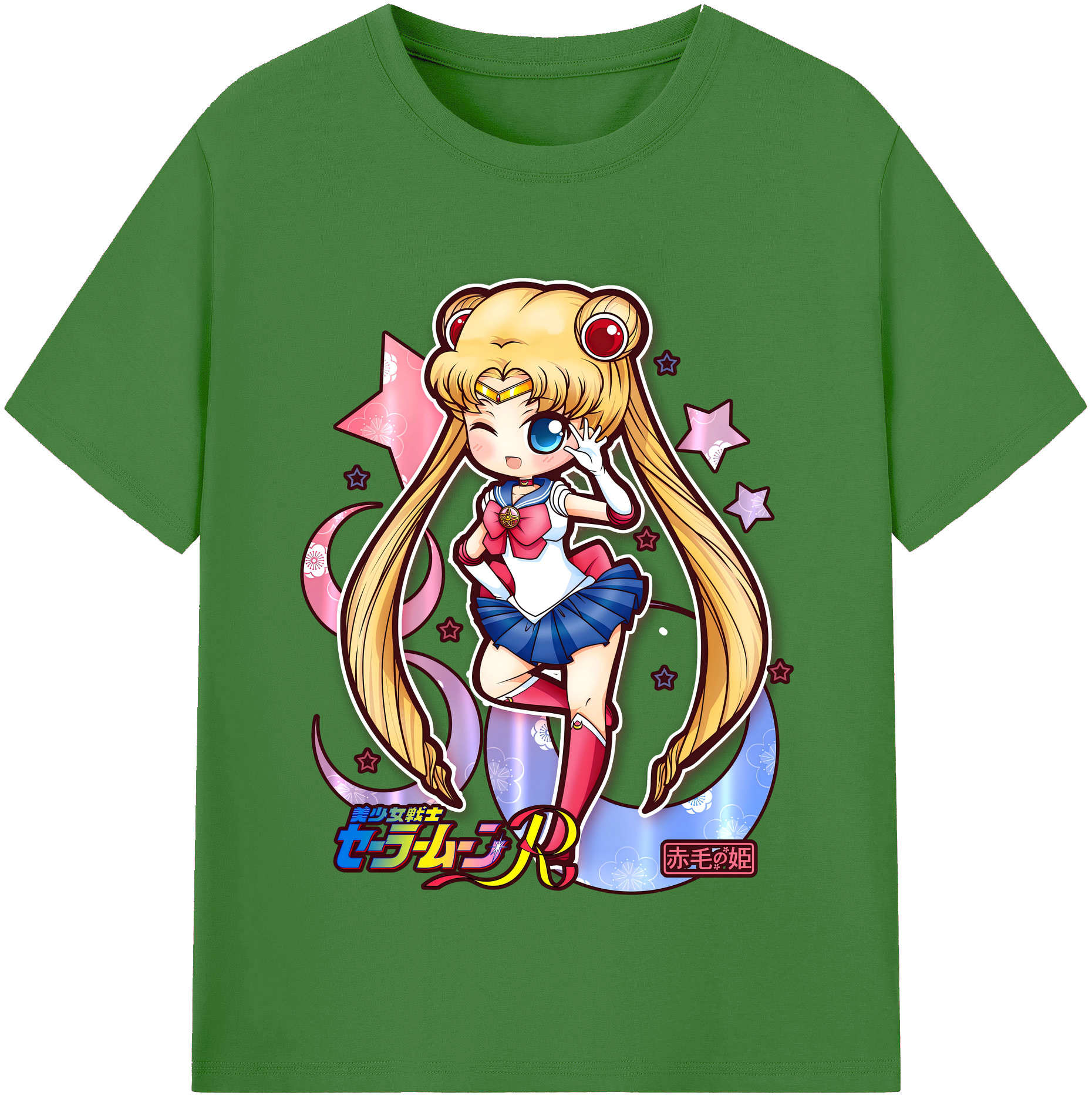 （画像用） 美少女戦士セーラームーン 月野 うさぎ つきの うさぎ Sailor Moon Tsukino Usagi レディースカジュアルプリントTシャツ（綿100％）